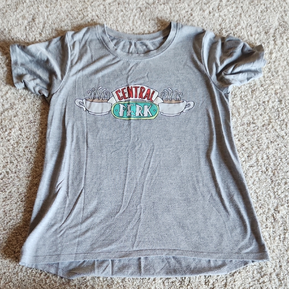 Womens Central Perk Gray T-Shirt, Size Small